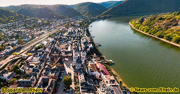 Luftaufnahme von Boppard am Rhein